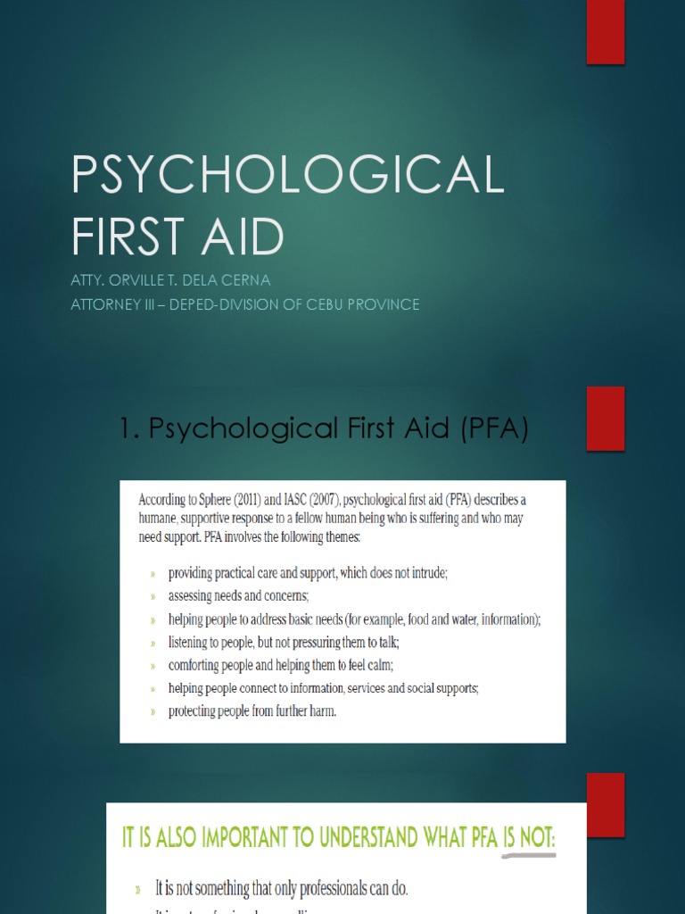 Psychological First Aid Feeling Strength Of Materials