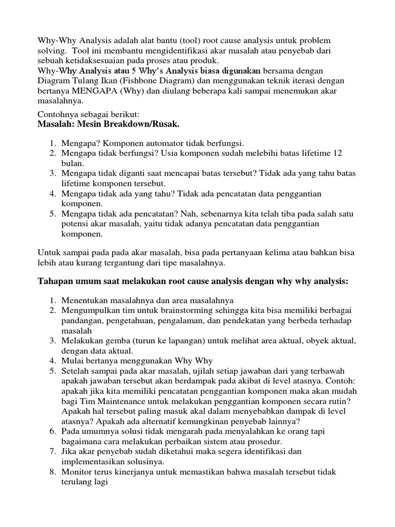 Why-Why Analysis | PDF