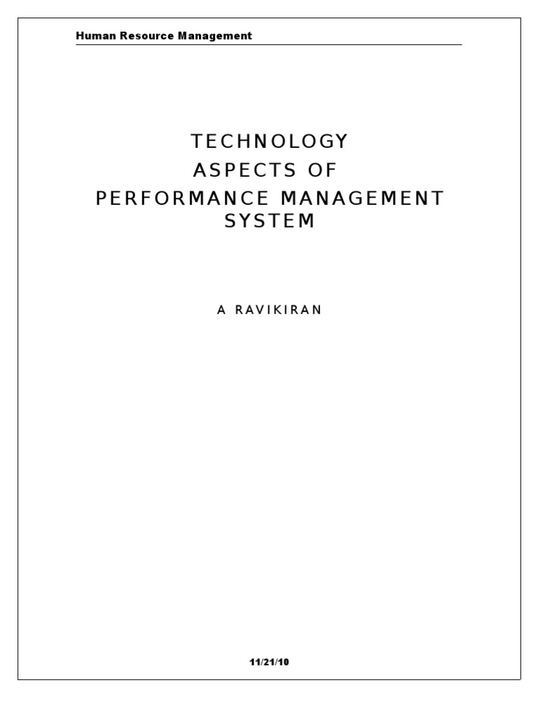 Technology Aspects of Performance Management System | PDF | Performance ...