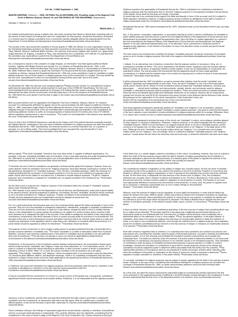 Solicitation Permit Law and Religion Case | PDF | Charitable ...