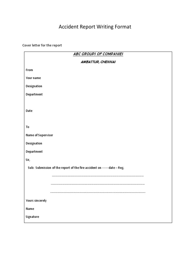 Road Accident Report Writing Guide | PDF