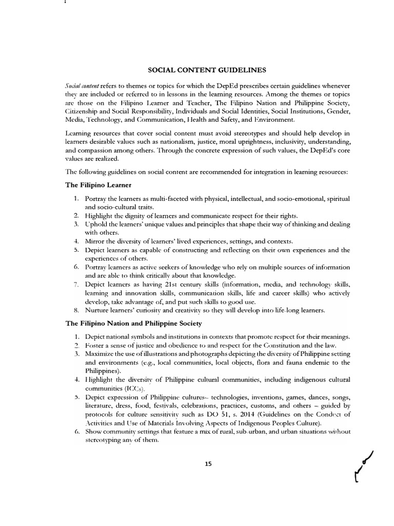 DepEd Social Content Guidelines | PDF | Value (Ethics) | Learning