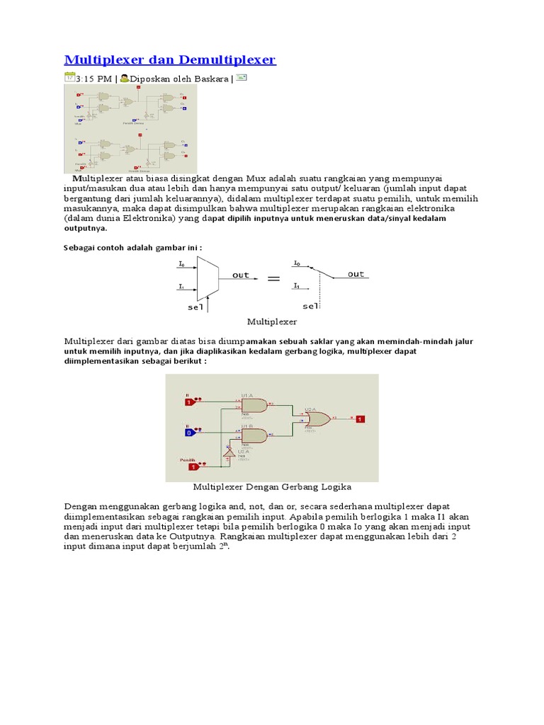 Multiplexer Dan Demultiplexer | PDF | Teknologi & Rekayasa