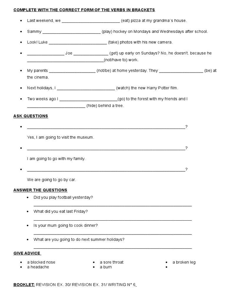 Complete With The Correct Form of The Verbs in Brackets | PDF