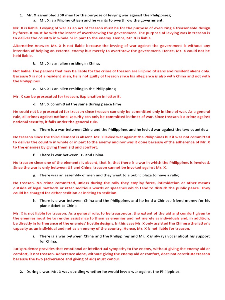 Exercises Treason Conspiracy Criminal