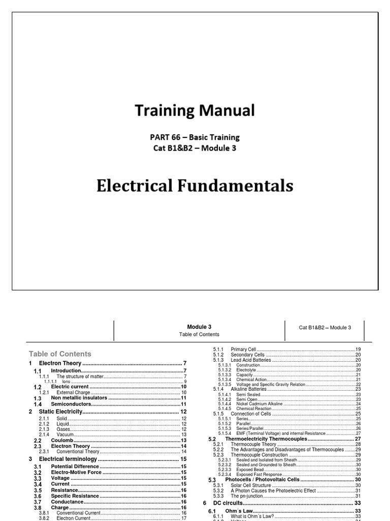 B1 and B2 Module 3 Electrical Fundamentals | PDF | Electric Current | Atoms