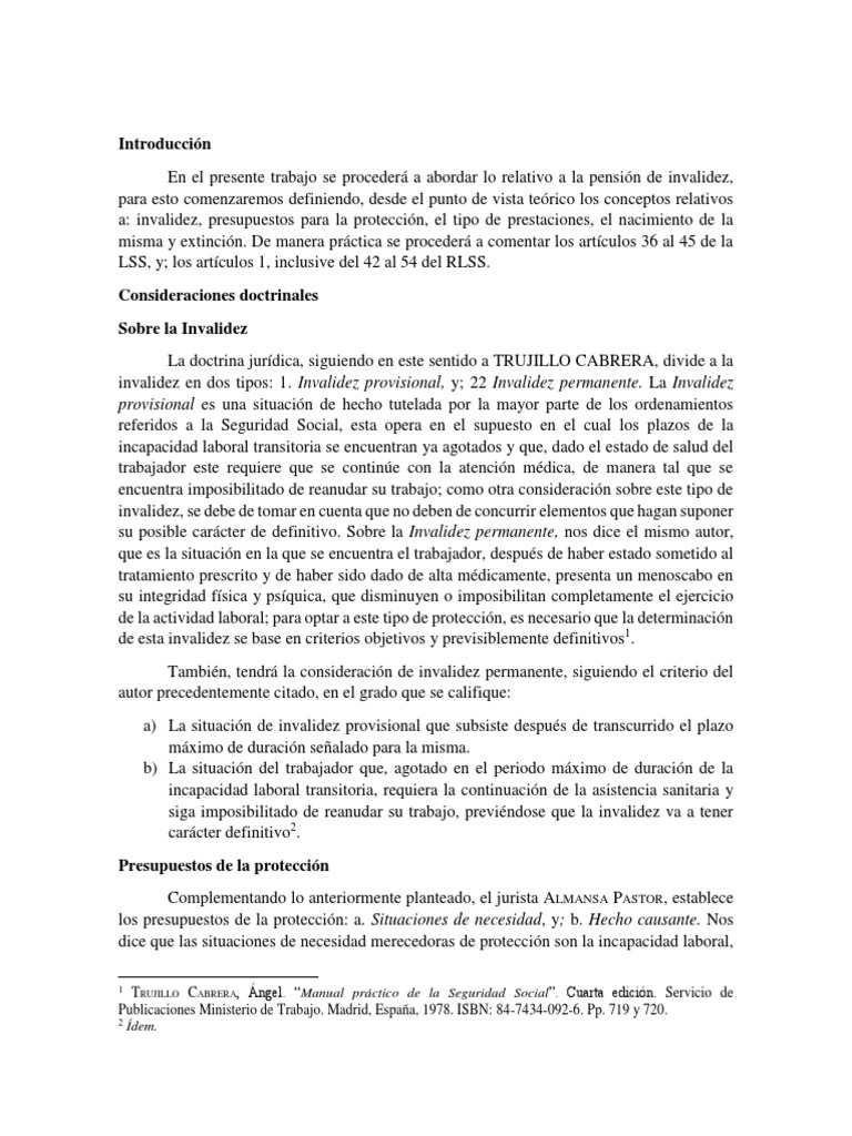 Pensión de Invalidez y Seguridad Social | PDF | Pensión | Derecho laboral