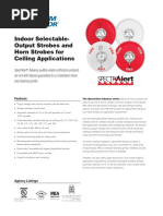 Indoor Selectable-Output Strobes and Horn Strobes For Ceiling Applications