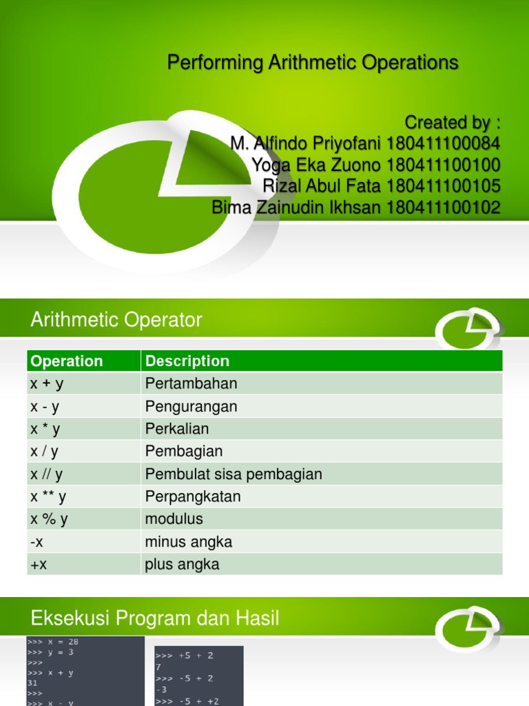 1 Performing Arithmetic Operations | PDF