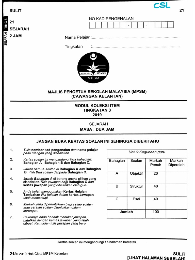 Contoh Soalan Kertas Sejarah Pt3 Pdf