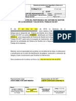 FT-SST-002 Formato Asignación Responsable Del SG-SST