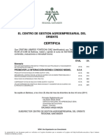 Certifica: El Centro de Gestion Agroempresarial Del Oriente