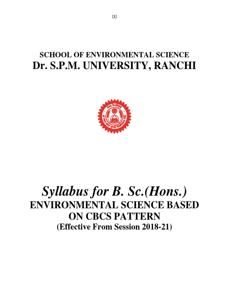 B.Sc. Environmental Science Syllabus | PDF | Environmental Impact ...