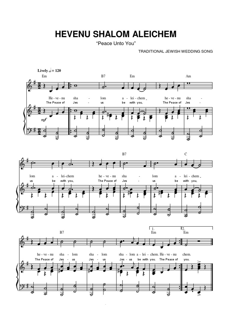 Hevenu Shalom Aleichem Pdf