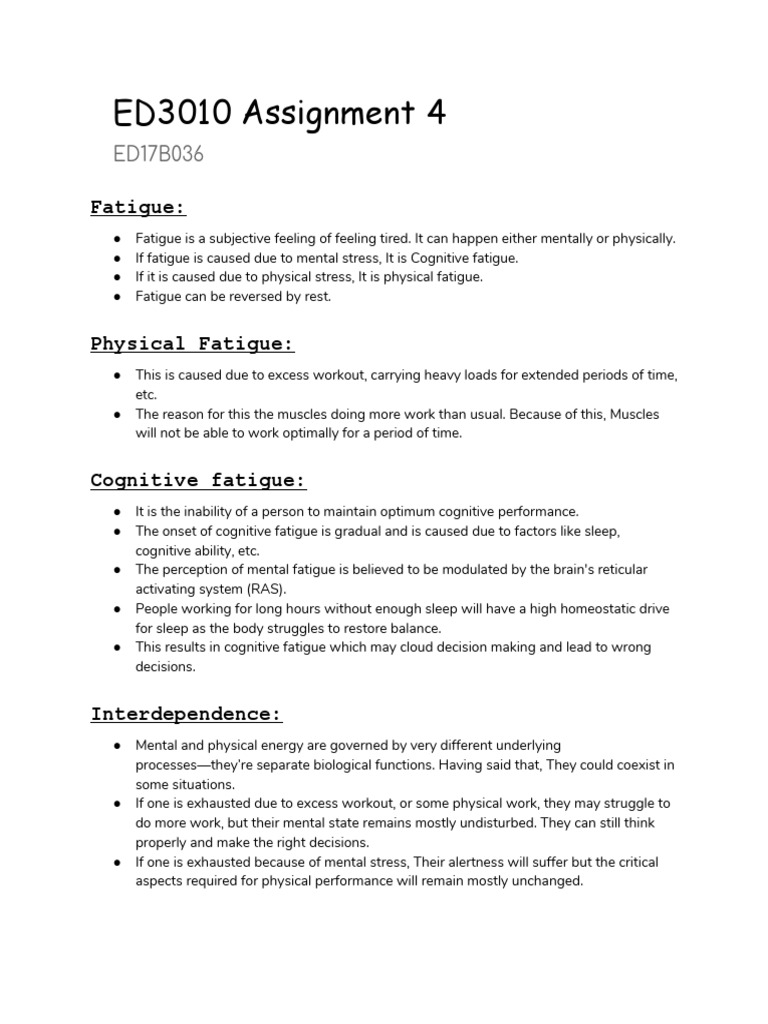 ED3010 Assignment 4 | PDF