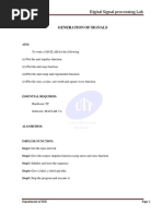 Generation OF Signals: Digital Signal Processing Lab