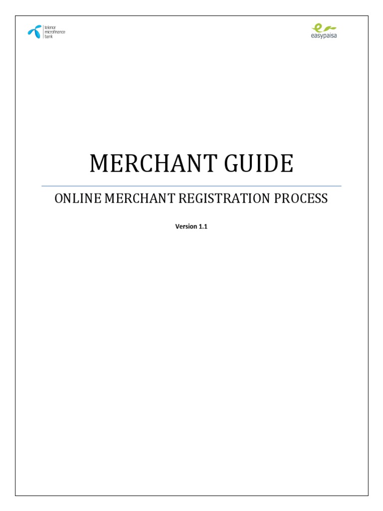 Merchant Guide: Online Merchant Registration Process | PDF | Password ...