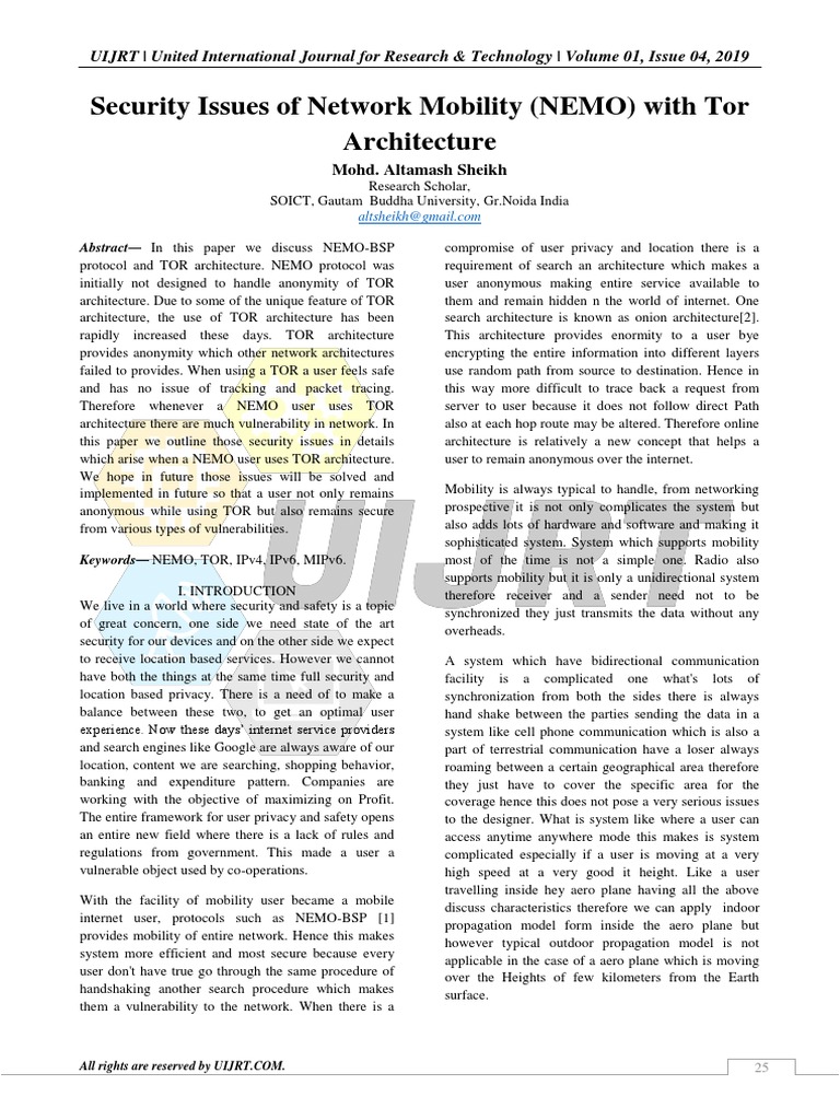 NEMO Security Issues with TOR Architecture | PDF | Tor (Anonymity ...
