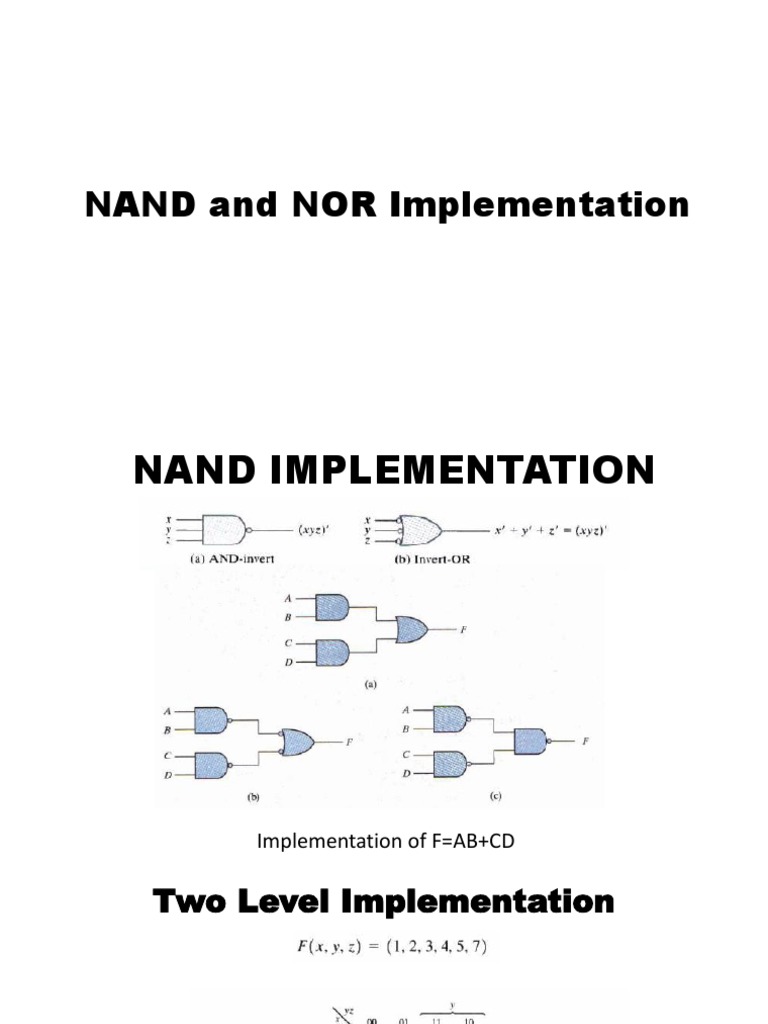NAND and NOR Circuit Implementations | PDF