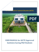 User Manual For Aicte Approved Institutes Having PHD Students