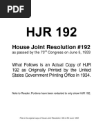 HJR 192.original 1933 06 05 | PDF | Legal Tender | Treaty