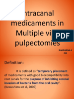 Intracanal medicaments in Multiple visit pulpectomies