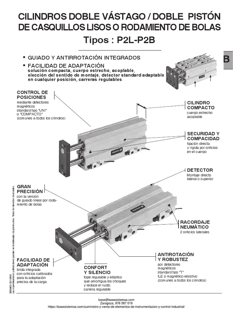 Cilindros Numatics Doble Vástago P2L-P2B | PDF