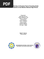 Factors Affecting in Choosing Track of Incoming Grade Eleven Students at San Mariano National High School