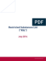 Restricted Substances List ("RSL") : July 2014