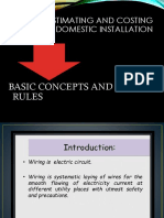 Estimating and Costing of Domestic Installation: Basic Concepts and Ie Rules