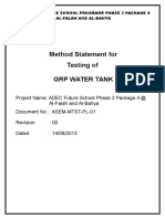 Testing and Commissioning of GRP Water Tank