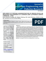 Influence of Feeding Administration of Broodstock On Breeding Performance of Common Carp Cyprinus Carpio Linnaeus 1758