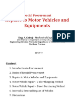 Special Procurement - Motor Vehicle Repair