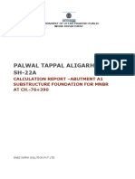 Palwal Tappal Aligarh Road SH-22A: Calculation Report - Abutment A1 Substructure Foundation For MNBR AT CH.-76+390