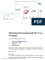Marketing Environment of The Coca Cola Company - Coca Cola - The Coca Cola Company