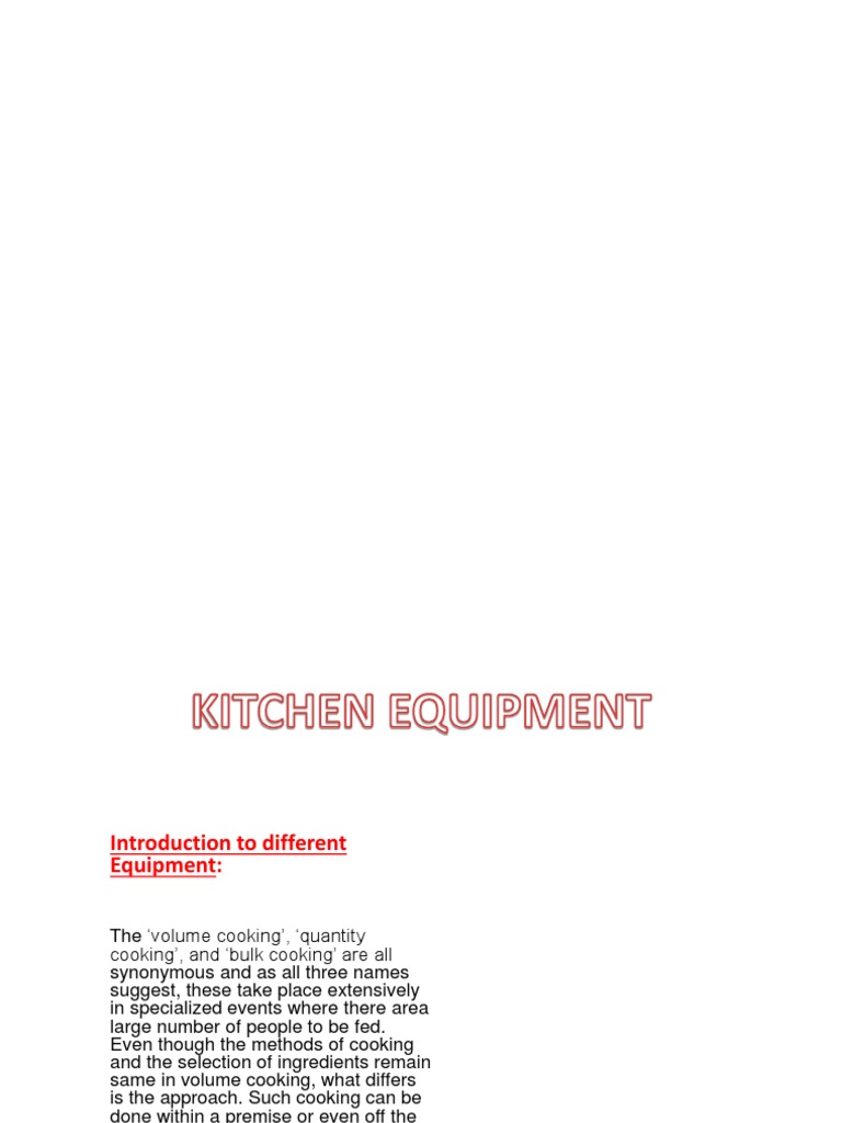 Kitchen Equipment PDF Oven Kitchen