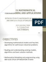 Ie 4451 Mathematical Programming and Applications: Lecture#1