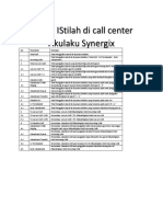 Daftar Isitilah Dalam Call Center