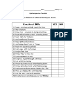 Emotional Skills Yes No: Directions: Place A Checkmark in Column To Identify Your Answer