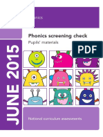 2015 Phonics Screening Check - Pupils Materials