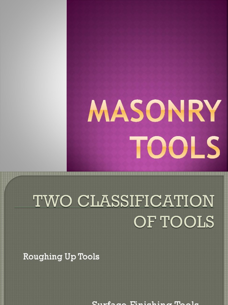 Masonry Tools PDF Hammer Axe