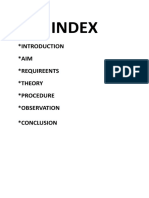 Index: Introduction Aim Requireents Theory Procedure Observation Conclusion