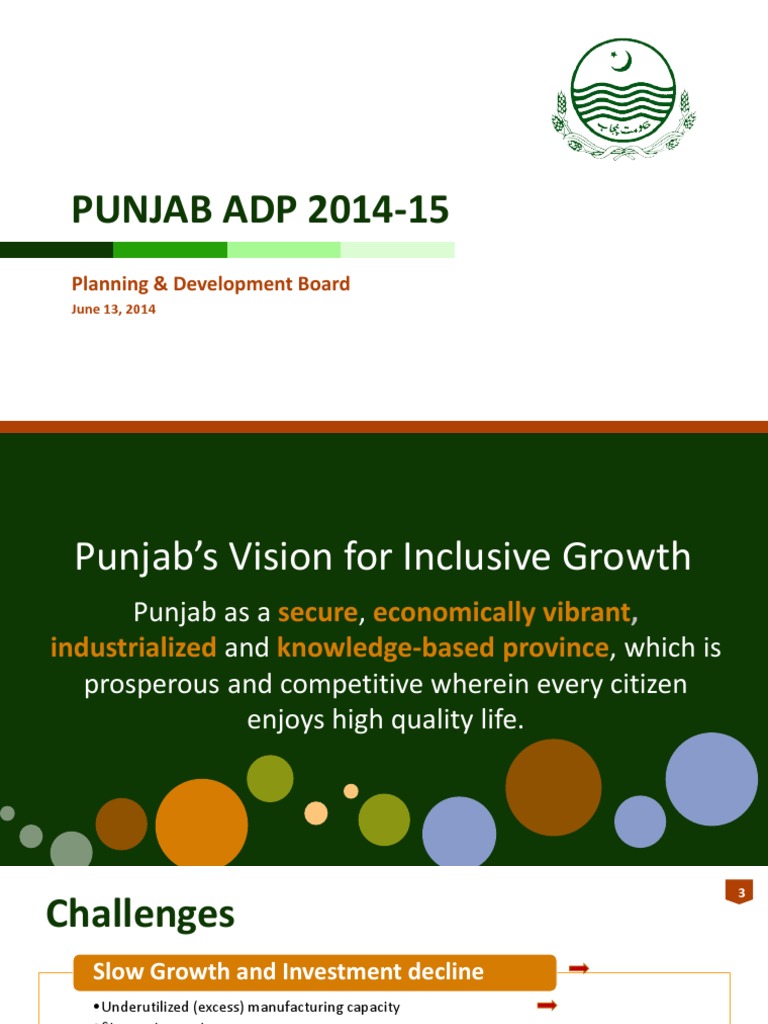 PUNJAB ADP 201415 Planning & Development Board PDF Economic Growth Pakistan