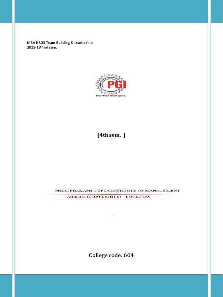 Team Building & Leadership | PDF | Career & Growth