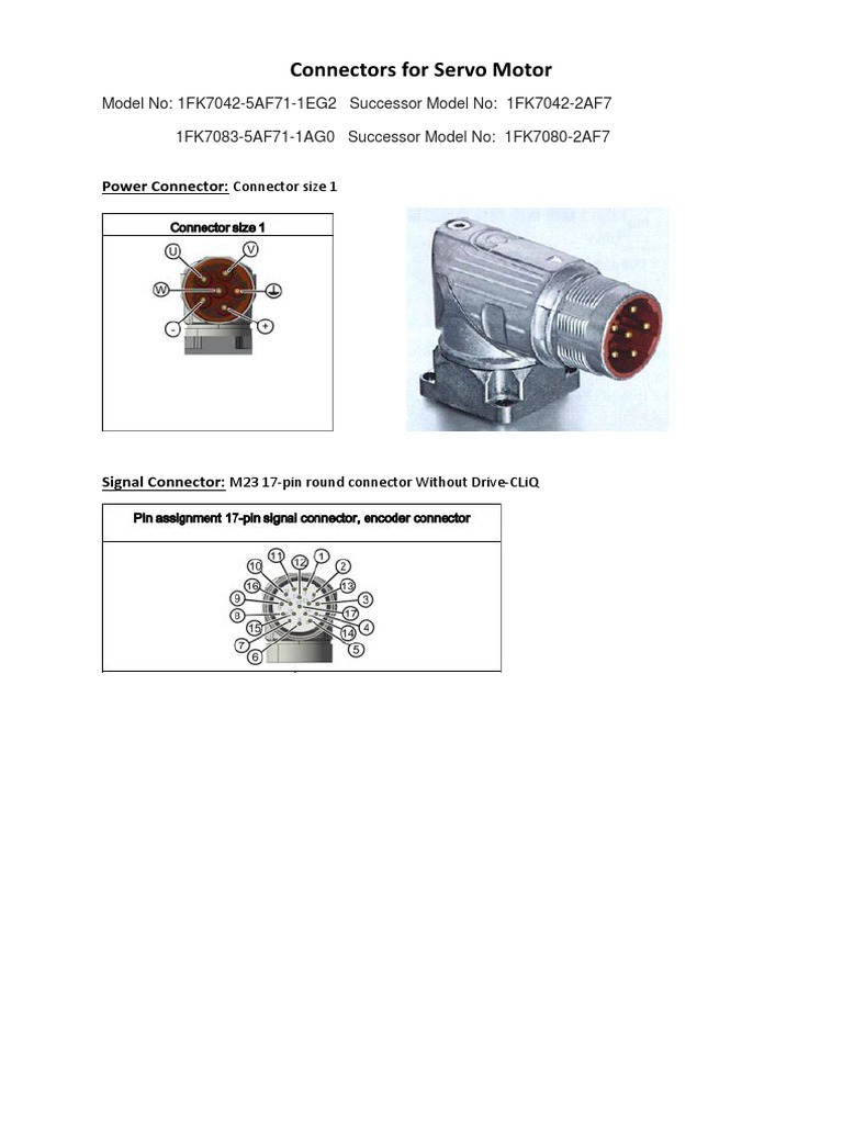 Connectors For Servo Motor | PDF