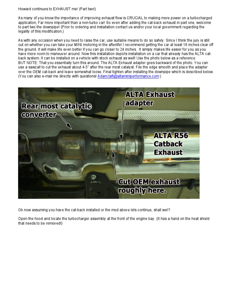 Downpipe Installation Guide for Turbo Cars | PDF | Electrical Connector ...