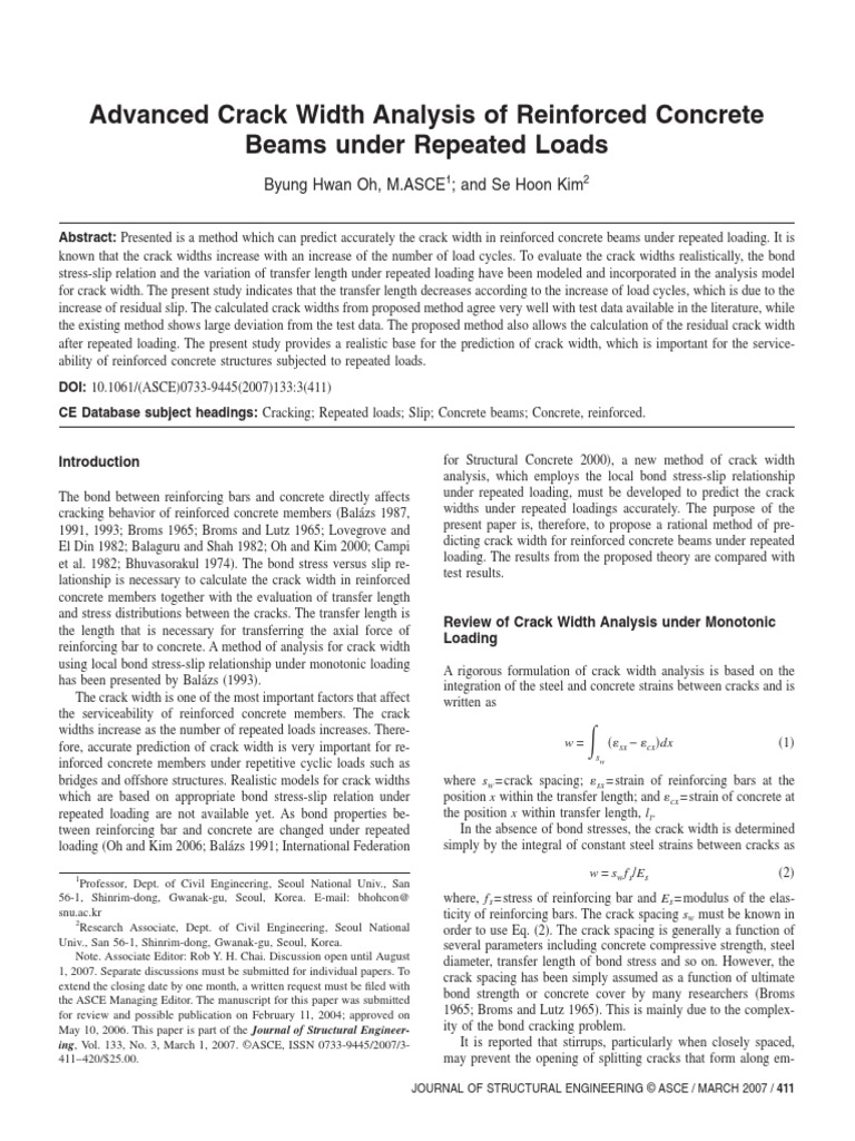Advanced Crack Width Analysis of Reinforced Concrete Beams Under ...
