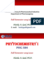 Fall Semester 2019/2020: Faculty of Pharmacy & Pharmaceutical Industries Department of Pharmacognosy