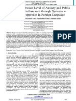 Correlation Between Level of Anxiety and Public Speaking Performance Through Systematic Learning Approach in Foreign Language