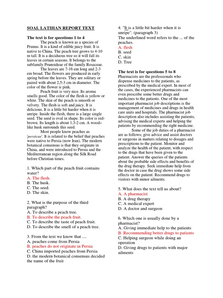 Soal Latihan Report Text Kelas Ix Jawaban Bees Bears